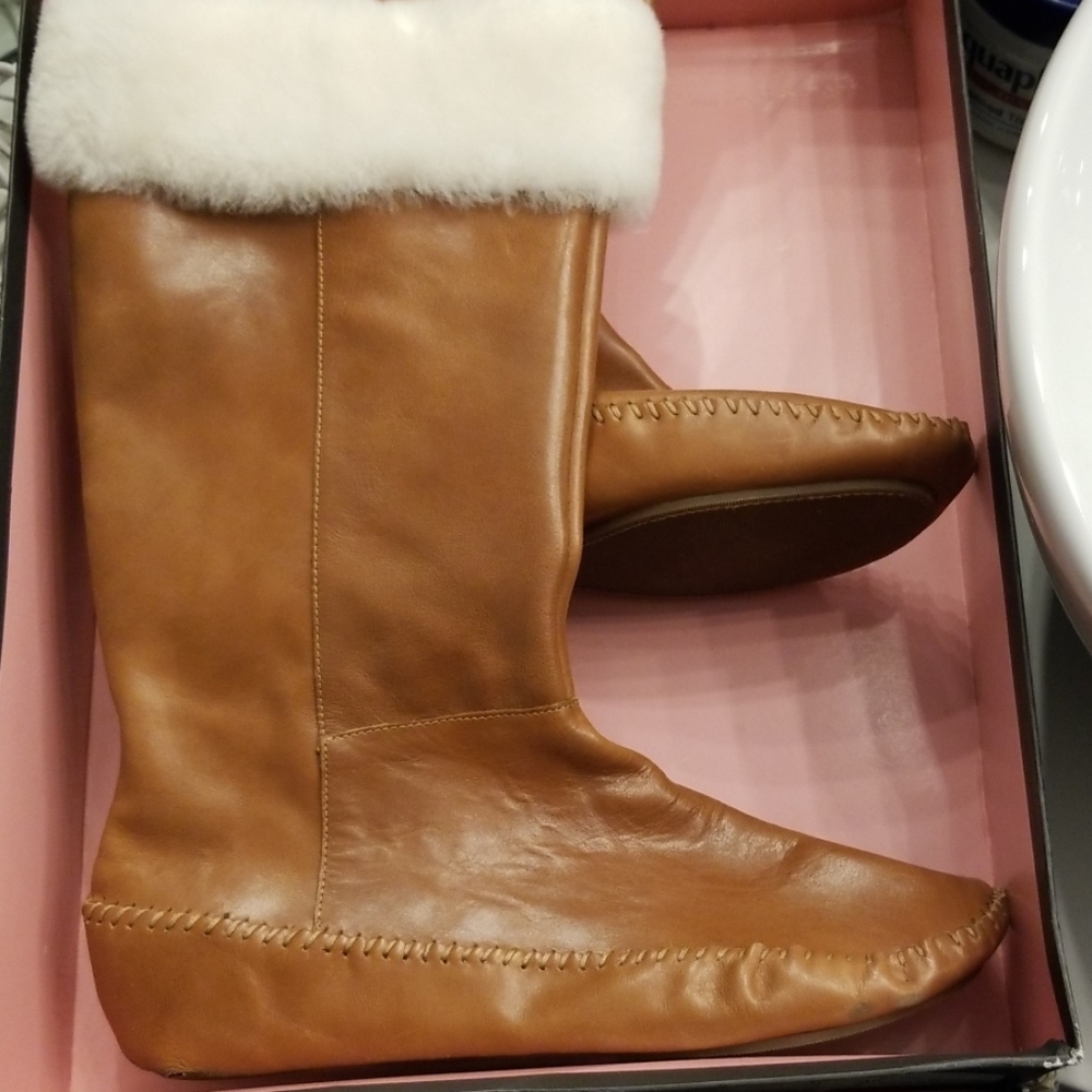 Dolce vita leather boots with fur size 10